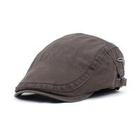 JZTDYPP Beret Homme Printemps Été Casquettes De Gavroche Hommes Coton Casquette À Bec De Canard À Visière Plate Femmes Peintre Béret Conduite Chapeaux À Chevrons, Gris, 55-61 Cm