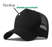 JZTDYPP Casquette Homme Casquette De Baseball À Grosse Tête, en Maille, Haute, pour Homme, pour L'Extérieur, Le Sport, L'Été, Grande Taille, 23,5 À 24,8 Pouces, Unie, Noire, 60-65 Cm
