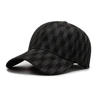JZTDYPP Casquette Homme Casquette De Baseball Extensible pour Homme Et Femme, Ajustée, Fermée, Élastique, Flexible, Style Hip-Hop, Visière Ajustée, Snapback, À Carreaux, Style Camionneur, Noir