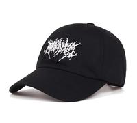 JZTDYPP Casquette Homme Casquette De Baseball Street Punk en Coton Brodé, Casquette De Sport De Plein Air pour Hommes Et Femmes, Casquette Snapback Souple, Casquette De Camionneur, Noire, 55-60 Cm