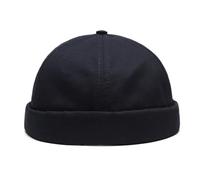 JZTDYPP Casquette Homme Casquette De Baseball Vintage sans Visière en Coton, Style Hip-Hop, Ajustable, Motif Tête De Mort, pour Fêtes, Vacances, Course À Pied, Bleu Marine, Taille Unique