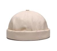 JZTDYPP Casquette Homme Casquette De Baseball Vintage sans Visière en Coton, Style Hip-Hop, Ajustable, Motif Tête De Mort, pour Fêtes, Vacances, Course À Pied, Beige, Taille Unique