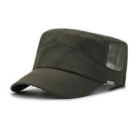 JZTDYPP Casquette Homme Casquette D'Été en Maille Respirante À Séchage Rapide pour Homme, Style Militaire, Idéale pour Le Sport en Plein Air, Style Papa, Vert Armée, Taille 56-60 Cm