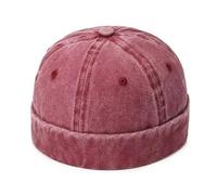 JZTDYPP Casquette Homme Chapeau en Denim Quatre Saisons en Peau De Gua, Panneau Nu De Rue, Chapeau De Propriétaire, Personnalité Rétro, Extérieur, Rouge, Taille Unique