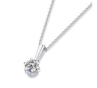 JZWCHQ 1 carat Collier pendentif réel de Moisanite pour femmes 100% 925 Bijoux de fiançailles de mariage en argent sterling en argent sterling