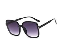 JZWCHQ 1 paire de lunettes de soleil rectangulaires vintage dégradées unisexe tendance protection UV400, Style2-noir gris, Taille unique