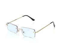 JZWCHQ 1 paire de lunettes de soleil rectangulaires vintage dégradées unisexe tendance protection UV400, Style1-bleu clair, Taille unique