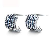 JZWCHQ 100% 925 Argent Sterling Changement graduel Bleu Boucles d'oreilles exquises pour Femmes Boucles d'oreilles de Mode Cadeau Bijoux