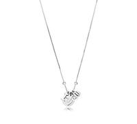 JZWCHQ 100% 925 Collier de pendentifs à charme Sterling Silver 1: 1 verrouiller votre collier de promesse je t'aime éblouissant Daisies