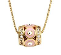 JZWCHQ 14K Collier pour les yeux diaboliques rempli d'or pour hommes et femmes, chanceux collier de collier de pendou de l'œil collant coloré.