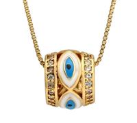 JZWCHQ 14K Collier pour les yeux diaboliques rempli d'or pour hommes et femmes, chanceux collier de collier de pendou de l'œil collant coloré.