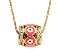 JZWCHQ 14K Collier pour les yeux diaboliques rempli d'or pour hommes et femmes, chanceux collier de collier de pendou de l'œil collant coloré.