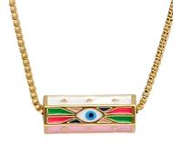 JZWCHQ 14K Collier pour Les Yeux diaboliques rempli pour Les Femmes coloré Collier de Pendentif pour l'œil malélisé Collier de chaîne délicate Collier
