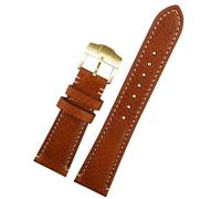 JZWCHQ 22 mm Marron Noir Vintage rétro Italie en Cuir Authentique en Cuir Watch pour la Courroie Tudor Band de Boucle Papillon Ceinture de Boucle
