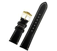 JZWCHQ 22 mm Marron Noir Vintage rétro Italie en Cuir Authentique en Cuir Watch pour la Courroie Tudor Band de Boucle Papillon Ceinture de Boucle