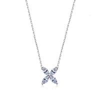 JZWCHQ 3 * 6 mm 1,2 Carat Couper un collier Moisanite complet pour les femmes S925 Bijoux en argent sterling