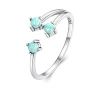 JZWCHQ 3 Anneau d'Opal 925 Rague de pierre de lune opale ou ouverte pour les adolescentes ajusté en argent sterling