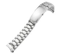 JZWCHQ 316L en Acier Inoxydable courbée courbée de Montre 20 mm 22 mm Faire pour la Plongeon Ocean Samaster Planet 300 Sangle de Montre Solide en Argent / 3 souches / 20 mm