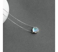 JZWCHQ 55cm Collier pendentif aurore Halo Crystal Gemstone S925 Collier en argent pour femmes bijoux cadeau