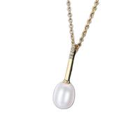 JZWCHQ 7-8 mm blanc/rose/violet perle naturel 925 Collier de pendentif en argent sterling bijoux de mariage pour femmes cadeaux