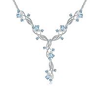 JZWCHQ 7.89cd Pendants de pierre précieuse au topaze bleu naturel naturel pour dames 925 Bijoux de collier en argent sterling