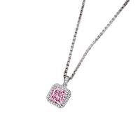 JZWCHQ 7 couleurs Real 925 Silver Silver 7 mm Moisanite Ruby Gemstone Pendant Colliers pour femmes bijoux