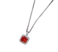 JZWCHQ 7 couleurs Real 925 Silver Silver 7 mm Moisanite Ruby Gemstone Pendant Colliers pour femmes bijoux