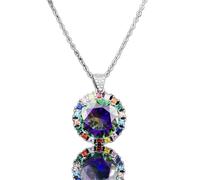 JZWCHQ 8 couleurs Collier en argent massif rond avec chaîne pour femmes bijoux d'anniversaire de dame
