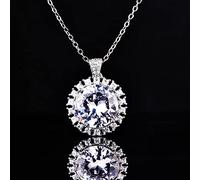 JZWCHQ 8 couleurs Collier en argent massif rond avec chaîne pour femmes bijoux d'anniversaire de dame