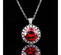 JZWCHQ 8 couleurs Collier en argent massif rond avec chaîne pour femmes bijoux d'anniversaire de dame