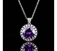 JZWCHQ 8 couleurs Collier en argent massif rond avec chaîne pour femmes bijoux d'anniversaire de dame
