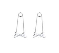 JZWCHQ 925 Boucle d'oreille à boutage à Bowknot en Argent Sterling, Boucles d'oreilles en Arc argenté, Boucles d'oreilles Pendantes de la Manche à l'oreille, Bijoux pour Femmes Girls
