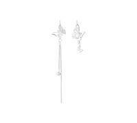 JZWCHQ 925 Boucle d'oreille de chute de queue à poisson en cristal en argent sterling, boucles d'oreilles en zircone cubique colorées, boucles d'oreilles pendantes à crochet délicate pour