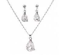 JZWCHQ 925 Boucles d'oreilles Collier pourdies, bijoux, mariage/fiançailles Fine bijoux