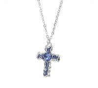 JZWCHQ 925 Collier croisé de Croix de Coeur Infinity Silver Silver pour Les Femmes Collier Croix Religieux Brillant - Collier de Foi de cœur, Bijoux Religieux