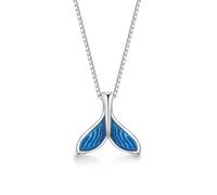 JZWCHQ 925 Collier de baleine en argent sterling pour les femmes Girls Gift Blue Sea Whale Sirène Bijoux de queue