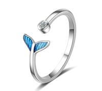 JZWCHQ 925 Collier de baleine en argent sterling pour les femmes Girls Gift Blue Sea Whale Sirène Bijoux de queue