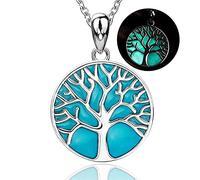 JZWCHQ 925 Collier de chaîne de pendentif arbre de vie avec bijoux en émail rouge
