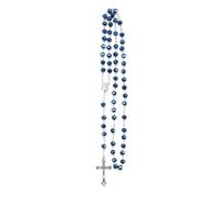 JZWCHQ 925 Collier de chapelet religieux en argent sterling pour les femmes et les hommes - 1pc Catholic Cross Rosary Perles Pendants Collier de perles de cristal rondes religieuses, Mary Jesus Cross