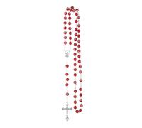 JZWCHQ 925 Collier de chapelet religieux en argent sterling pour les femmes et les hommes - 1pc Catholic Cross Rosary Perles Pendants Collier de perles de cristal rondes religieuses, Mary Jesus Cross