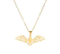 JZWCHQ 925 Collier de chauve-souris en argent sterling pour hommes et femmes, collier de chauve-souris creux, collier de chauve-souris gothique, punk hip hop rock vintage, punk wings anime cosplay