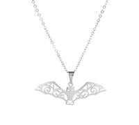 JZWCHQ 925 Collier de chauve-souris en argent sterling pour hommes et femmes, collier de chauve-souris creux, collier de chauve-souris gothique, punk hip hop rock vintage, punk wings anime cosplay