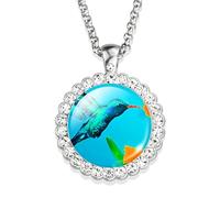JZWCHQ 925 Collier de colibris en argent sterling pour femmes et hommes, collier colibri