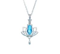 JZWCHQ 925 Collier de lotus en argent sterling avec des bijoux de fleurs de zircone cubique en zircone cubique avec boîte de bijoux pour femmes