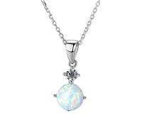 JZWCHQ 925 Collier de pendentif opal rond pour femmes colliers de pendentif en chaîne coupées bijoux fabriquées en Chine