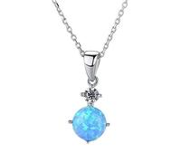 JZWCHQ 925 Collier de pendentif opal rond pour femmes colliers de pendentif en chaîne coupées bijoux fabriquées en Chine