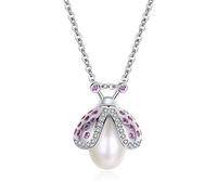 JZWCHQ 925 Collier de perle d'eau douce naturel en argent sterling