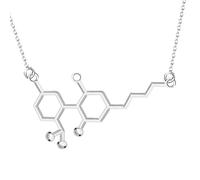 JZWCHQ 925 Collier de sérotonine en Argent Sterling pour Femmes et Hommes, bière 3D Trinitrotolu Vitamine C Cocaïne Eau DMT MOLÉCUME Science BIOLOGIE Chimique COHE Collier Pendant Collier