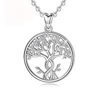 JZWCHQ 925 Collier de vie en arbre de vie sterling Collier Sild Silver Twisted Rowan Tree Charme avec chaîne en argent ou pendentif uniquement