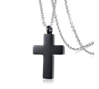JZWCHQ 925 Collier d'urne croisé en argent sterling pour les femmes et les hommes, croix de médailles de médaillon Urn Collier croix de crème monument de prière, collier transversal pour cendres,